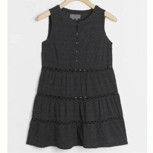 Anthropologie Ismene Tiered Black Lace Tank Top Blouse